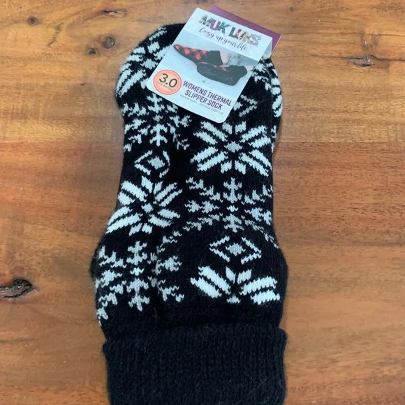 Muk Luks Accessories Muk Luks Snowflake Slipper Socks Black